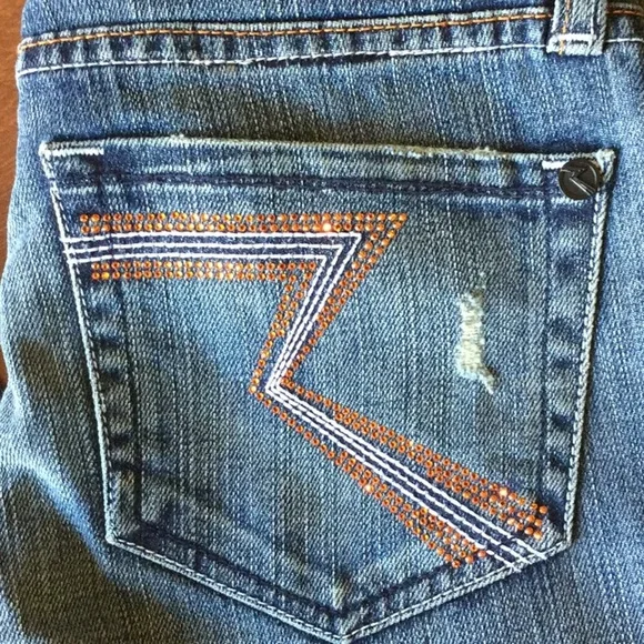Rock & Republic Distressed embellished Denim sz 25 NWT​ - Picture 2 of 6